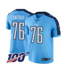 Men's Tennessee Titans #76 Rodger Saffold Limited Light Blue Rush Vapor Untouchable 100th Season Football Jersey