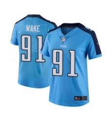 Women's Tennessee Titans #91 Cameron Wake Limited Light Blue Rush Vapor Untouchable Football Jersey
