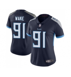 Women's Tennessee Titans #91 Cameron Wake Navy Blue Team Color Vapor Untouchable Limited Player Football Jersey