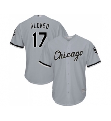 Men's Chicago White Sox #17 Yonder Alonso Replica Grey Road Cool Base Baseball Jersey