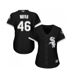 Women's Chicago White Sox #46 Ivan Nova Replica Black Alternate Home Cool Base Baseball Jersey