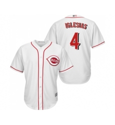 Men's Cincinnati Reds #4 Jose Iglesias Replica White Home Cool Base Baseball Jersey