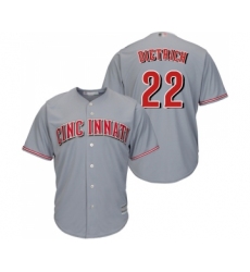 Youth Cincinnati Reds #22 Derek Dietrich Replica Grey Road Cool Base Baseball Jersey