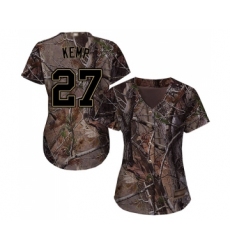 Women's Cincinnati Reds #27 Matt Kemp Authentic Camo Realtree Collection Flex Base Baseball Jersey