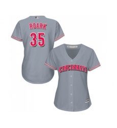 Women's Cincinnati Reds #35 Tanner Roark Replica Grey Road Cool Base Baseball Jersey