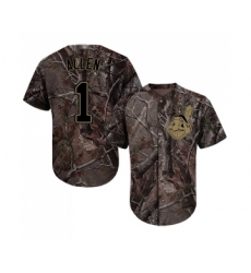 Men's Cleveland Indians #1 Greg Allen Authentic Camo Realtree Collection Flex Base Baseball Jersey