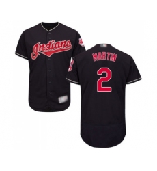 Men's Cleveland Indians #2 Leonys Martin Navy Blue Alternate Flex Base Authentic Collection Baseball Jersey