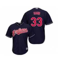 Youth Cleveland Indians #33 Brad Hand Replica Navy Blue Alternate 1 Cool Base Baseball Jersey