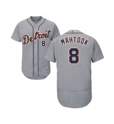 Men's Detroit Tigers #8 Mikie Mahtook Grey Road Flex Base Authentic Collection Baseball Jersey