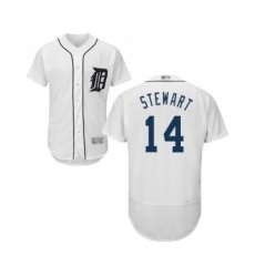 Men's Detroit Tigers #14 Christin Stewart White Home Flex Base Authentic Collection Baseball Jersey