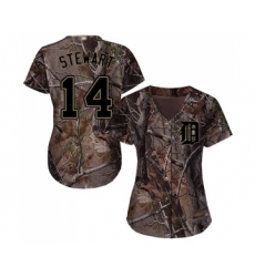 Women's Detroit Tigers #14 Christin Stewart Authentic Camo Realtree Collection Flex Base Baseball Jersey