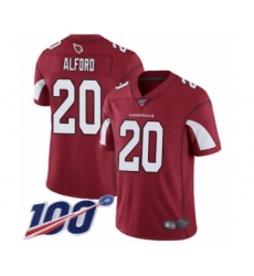 Men's Arizona Cardinals #20 Robert Alford Red Team Color Vapor Untouchable Limited Player 100th Season Football Jersey