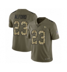 Men's Arizona Cardinals #23 Robert Alford Limited Olive Camo 2017 Salute to Service Football Jersey