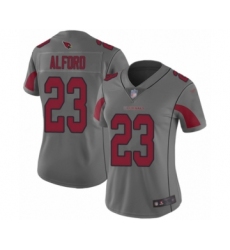 Women's Arizona Cardinals #23 Robert Alford Limited Silver Inverted Legend Football Jersey