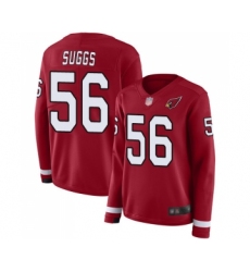 Women's Arizona Cardinals #56 Terrell Suggs Limited Red Therma Long Sleeve Football Jersey