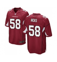 Men's Arizona Cardinals #58 Jordan Hicks Game Red Team Color Football Jersey