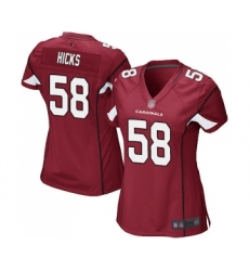 Women's Arizona Cardinals #58 Jordan Hicks Game Red Team Color Football Jersey