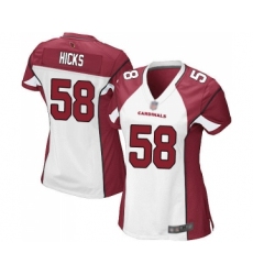 Women's Arizona Cardinals #58 Jordan Hicks Game White Football Jersey