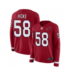 Women's Arizona Cardinals #58 Jordan Hicks Limited Red Therma Long Sleeve Football Jersey