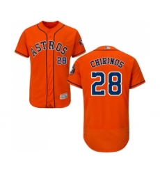Men's Houston Astros #28 Robinson Chirinos Orange Alternate Flex Base Authentic Collection Baseball Jersey