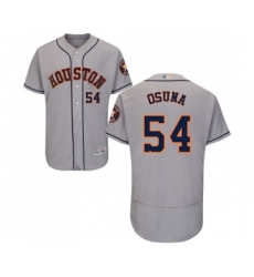Men's Houston Astros #54 Roberto Osuna Grey Road Flex Base Authentic Collection Baseball Jersey