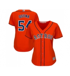Women's Houston Astros #54 Roberto Osuna Authentic Orange Alternate Cool Base Baseball Jersey
