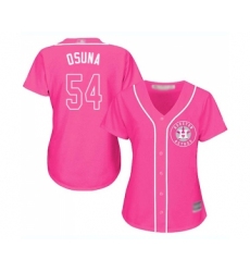 Women's Houston Astros #54 Roberto Osuna Authentic Pink Fashion Cool Base Baseball Jersey