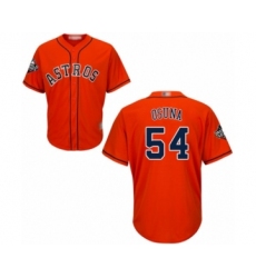 Youth Houston Astros #54 Roberto Osuna Authentic Orange Alternate Cool Base 2019 World Series Bound Baseball Jersey