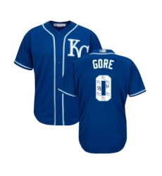 Men's Kansas City Royals #0 Terrance Gore Blue Authentic Blue Team Logo Fashion Cool Base Baseball Jersey