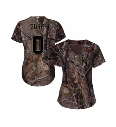 Women's Kansas City Royals #0 Terrance Gore Authentic Camo Realtree Collection Flex Base Baseball Jersey