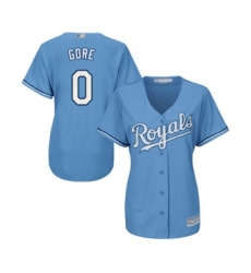 Women's Kansas City Royals #0 Terrance Gore Replica Light Blue Alternate 1 Cool Base Baseball Jersey