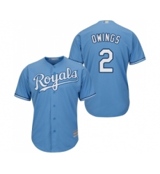Youth Kansas City Royals #2 Chris Owings Replica Light Blue Alternate 1 Cool Base Baseball Jersey