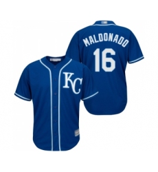 Men's Kansas City Royals #16 Martin Maldonado Replica Blue Alternate 2 Cool Base Baseball Jersey
