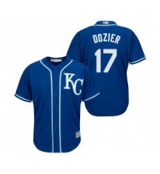 Youth Kansas City Royals #17 Hunter Dozier Replica Blue Alternate 2 Cool Base Baseball Jersey