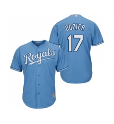 Youth Kansas City Royals #17 Hunter Dozier Replica Light Blue Alternate 1 Cool Base Baseball Jersey