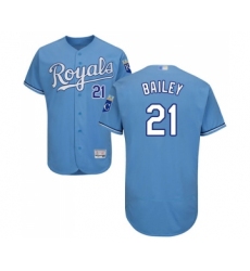 Men's Kansas City Royals #21 Homer Bailey Light Blue Alternate Flex Base Authentic Collection Baseball Jersey