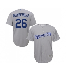 Men's Kansas City Royals #26 Brad Boxberger Replica Grey Road Cool Base Baseball Jersey
