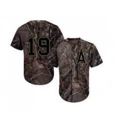 Men's Los Angeles Angels of Anaheim #19 Fred Lynn Authentic Camo Realtree Collection Flex Base Baseball Jersey