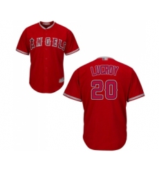 Youth Los Angeles Angels of Anaheim #20 Jonathan Lucroy Replica Red Alternate Cool Base Baseball Jersey