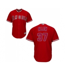 Youth Los Angeles Angels of Anaheim #37 Cody Allen Replica Red Alternate Cool Base Baseball Jersey