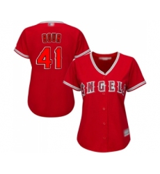 Women's Los Angeles Angels of Anaheim #41 Justin Bour Replica Red Alternate Baseball Jersey