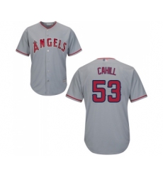 Youth Los Angeles Angels of Anaheim #53 Trevor Cahill Replica Grey Road Cool Base Baseball Jersey