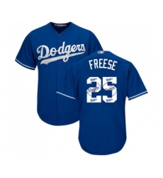 Men's Los Angeles Dodgers #25 David Freese Authentic Royal Blue Team Logo Fashion Cool Base Baseball Jersey