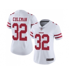 Women's San Francisco 49ers #32 Tevin Coleman White Vapor Untouchable Limited Player Football Jersey