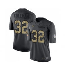 Youth San Francisco 49ers #32 Tevin Coleman Limited Black 2016 Salute to Service Football Jersey