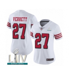 Women's San Francisco 49ers #27 Jason Verrett Limited White Rush Vapor Untouchable Super Bowl LIV Bound Football Jersey