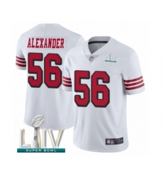 Men's San Francisco 49ers #56 Kwon Alexander Limited White Rush Vapor Untouchable Super Bowl LIV Bound Football Jersey