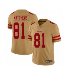 Youth San Francisco 49ers #81 Jordan Matthews Limited Gold Inverted Legend Football Jersey