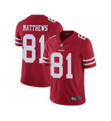 Youth San Francisco 49ers #81 Jordan Matthews Red Team Color Vapor Untouchable Limited Player Football Jersey