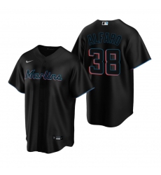 Men's Nike Miami Marlins #38 Jorge Alfaro Black Alternate Stitched Baseball Jersey